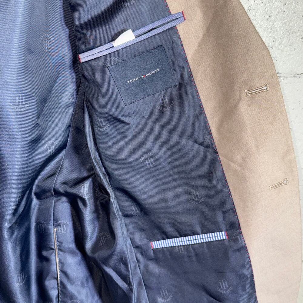 Tommy Hilfiger Men's Modern-Fit Th Flex Stretch Chambray Jacket Tan 38L $360 - Picture 7 of 10